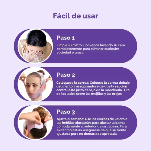 Vista 7 de FairyFace Correa para la barbilla para dormir, Correa de elevación en V, Máscara en V, Correa facial reutilizable, Parche para levantar la barbilla