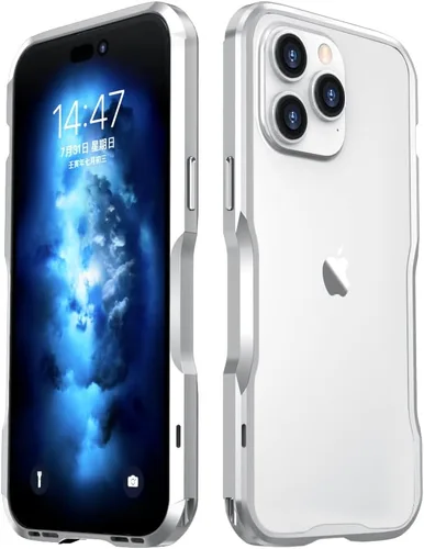 Vista 24 de Parachoques de aluminio compatibles con iPhone 12 Mini de 5.4 PULGADAS, estuche con marco metálico, parachoques delgado de diseño genial y Negro