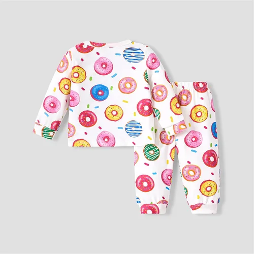 Vista 6 de PATPAT Conjunto de pijama de manga larga con estampado geométrico básico para bebé