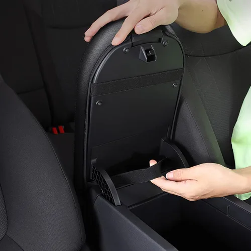 Vista 4 de AOMSAZTO Fundas de consola para Toyota RAV4 2019-2026, funda de cuero negro