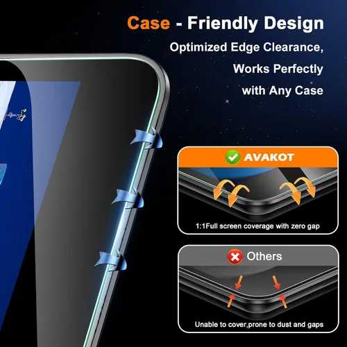 Vista 5 de Paquete de 2 protectores de pantalla para iPad Pro 10.5 Película de vidrio templado transparente resistente a los arañazos compatible con iPad Air