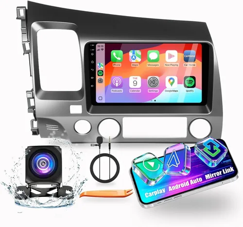 Vista 8 de Para Honda Civic 2006-2011 LHD Quad Core 2G+64G CarPlay Android Navegación Automática Android Estéreo GPS Radio Reverse Cámara Pantalla 10 "IPS 9.8
