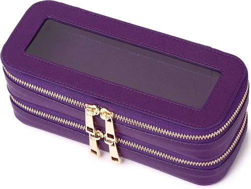 Vista 26 de Pinkmik Pequeña bolsa de maquillaje transparente, mini estuche para cosméticos, bolsa de aseo impermeable con cremallera, organizador de bolsos