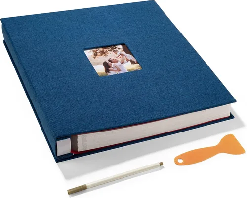 Vista 47 de HoneyTolly Álbum de fotos autoadhesivo para fotos de 4 x 6 imágenes, cubierta magnética de lino, 15 hojas/30 páginas en blanco para bodas Beige claro