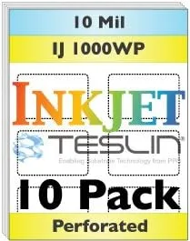 Vista 2 de Papel sintético Teslin® de inyección de tinta perforada - 5 hojas