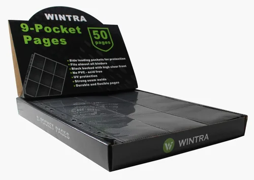 Vista 4 de Páginas superiores de 9 bolsillos de doble cara para tarjetas, 900 bolsillos de carga lateral para tarjetas, hojas protectoras de tarjetas