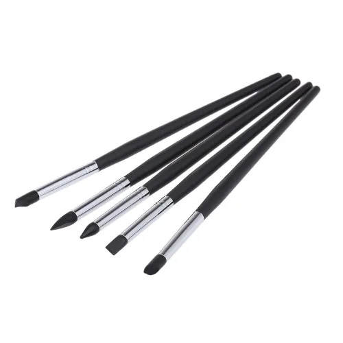 Vista 2 de 5 unids negro resina dental pincel plumas Dental Shaping Silicona diente herramienta