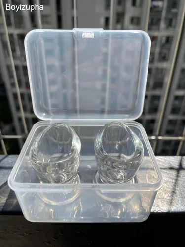 Vista 5 de Boyizupha® - 2 vasos de cristal para lavado de ojos con contenedor de almacenamiento