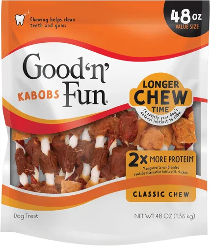 Vista 11 de Good'N'Fun - Brochetas de cuero crudo con triple sabor para perros