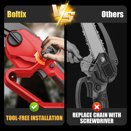 Vista 5 de Mini motosierra inalámbrica, compatible con batería Milwaukee M18, motosierra eléctrica sin escobillas de 6 pulgadas, motosierra de mano