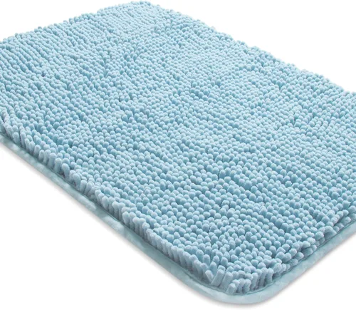 Vista 128 de Yeaban Alfombra de pasillo de baño de 24 x 72 pulgadas, antideslizante, alfombra de baño larga de felpilla gruesa, absorbente y lavable, alfombra