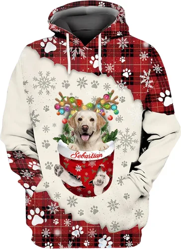 Vista 12 de Sudadera con capucha 3D personalizada para perro, diseño de perro con nombre personalizado, sudadera con capucha de perro de amor, camisa de perro