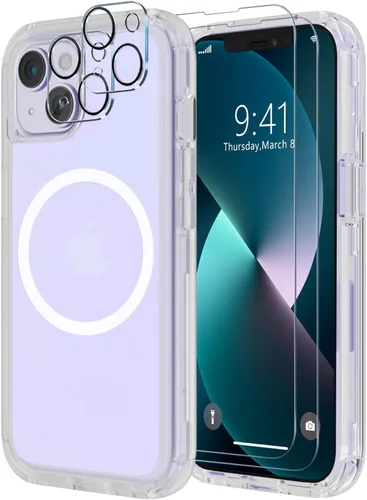 Vista 23 de Diverbox - Funda para iPhone 13 a prueba de golpes, caídas y polvo, funda de protección resistente para iPhone 13 de Apple, color negro