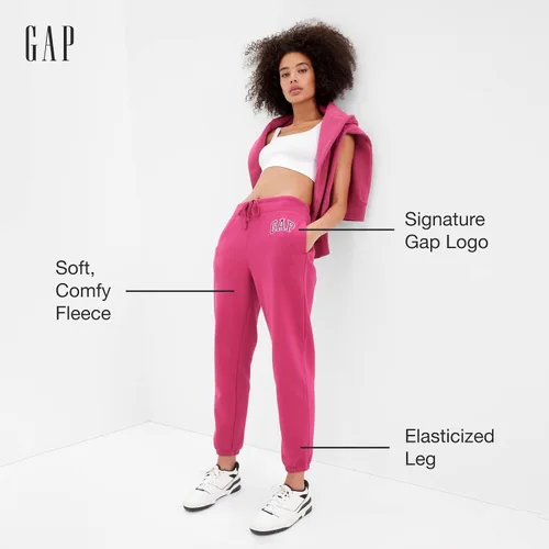Vista 2 de GAP Joggers de forro polar con logotipo para mujer