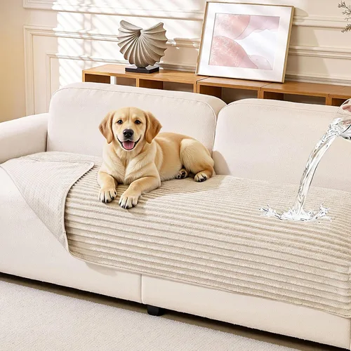Vista 15 de MEETSKY Fundas de sofá para sofá, funda de sofá 100% impermeable para perros, fundas de sofá para mascotas, fundas de sofá suaves y antideslizantes