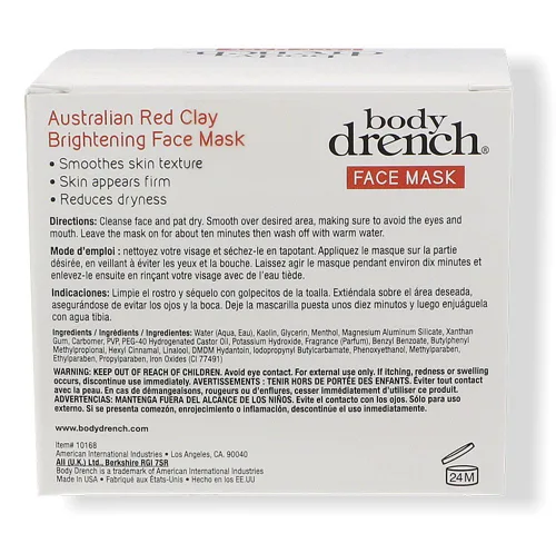 Vista 3 de Body Drench Nourish - Mascarilla iluminadora de arcilla roja australiana, 4 onzas