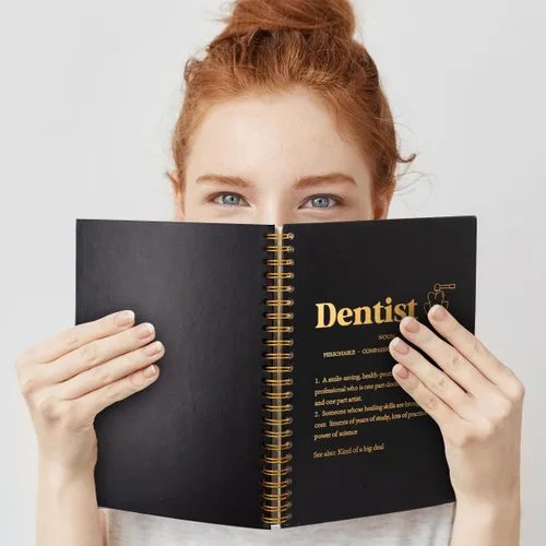 Vista 5 de Dentist Definition - Cuadernos en espiral de tapa dura de 160 páginas, regalo inspirador para dentistas, higienista dental, apreciación de graduados