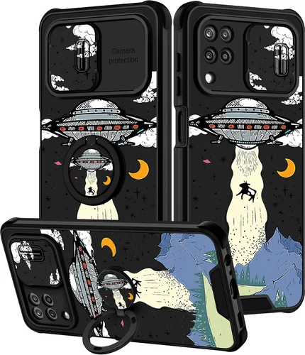 Vista 40 de Funda 2 en 1 para Samsung Galaxy S23 Ultra Flamingo para mujeres y niñas, diseño femenino de flamencos con cubierta deslizante para cámara y soporte