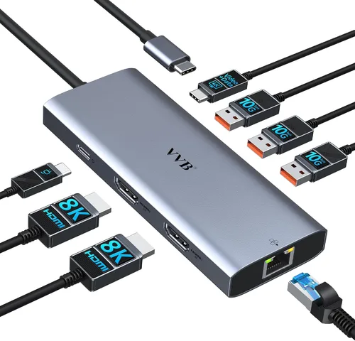 Vista 8 de Adaptador USB C a HDMI,Adaptador USB-C Hub Multipuerto Digital AV Convertidor