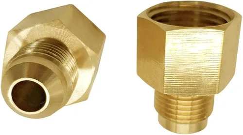 Vista 5 de Adaptador de gas de acoplamiento de tubo de latón de 3/8 pulgadas macho x 1/2 pulgada NPT hembra reductor adaptador, tubo de latón, acoplamiento