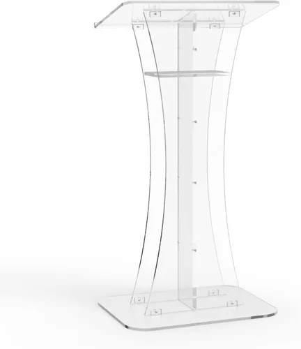 Vista 5 de FixtureDisplays® Plexiglás Acrílico Podio Atril Transparente Iglesia Púlpito RTN1803-311-NPF