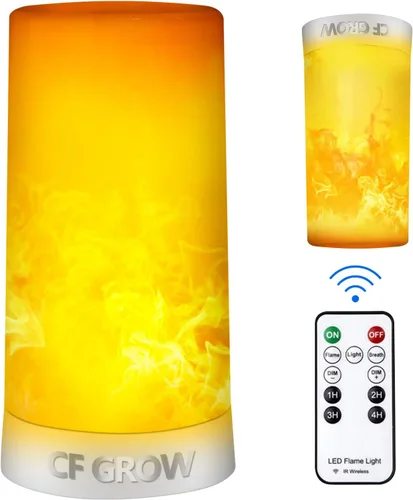 Vista 8 de Luz LED con efecto de llama, recargable por USB, impermeable, regulable, 4 modos, linterna con efecto de detección de gravedad y base magnética