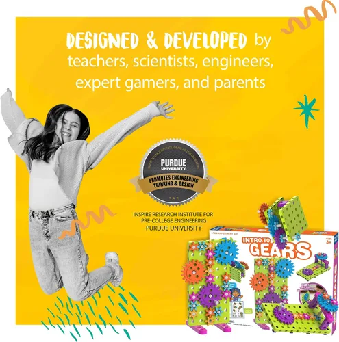 Vista 5 de Thames & Kosmos Kids First: Kit de experimento STEM de introducción a engranajes para mayores de 3 años Construye 4 modelos, aprende sobre