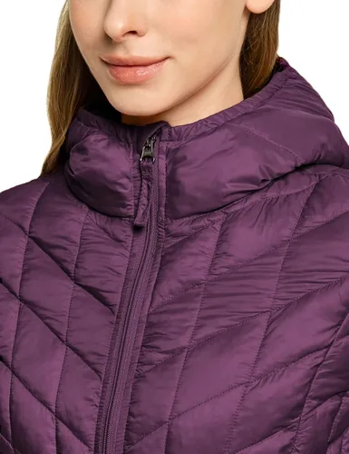 Vista 5 de TSLA Chaquetas acolchadas ligeras y plegables para mujer con capucha, abrigo largo de invierno resistente al agua