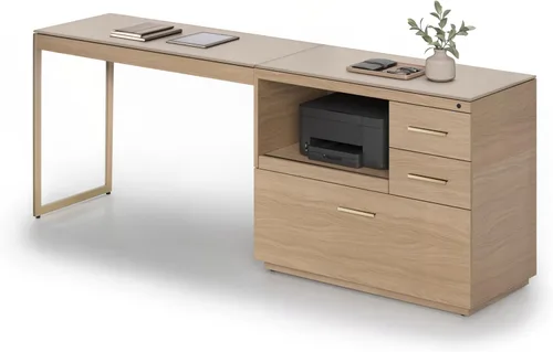 Vista 7 de BDI Furniture - Sequel Studio - Armario multifunción 6617 (Bronce/Duna, Nogal Neo)
