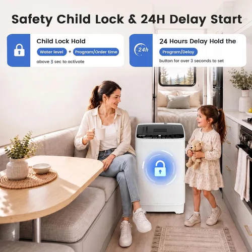 Vista 6 de BANGSON 1.08 Cu.Ft Portable Washing Machine for Apartments, White