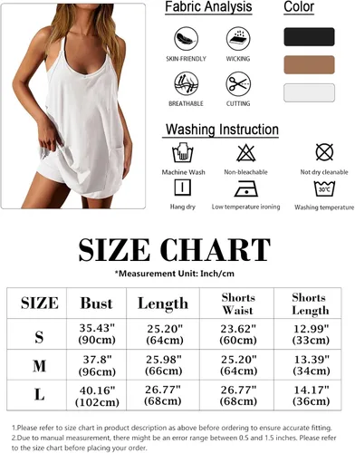 Vista 5 de Wyeysyt Women's Tennis Dress Workout Mini Dress and Shorts Sleeveless Spaghetti Straps Athletic Short Dresses with Pockets