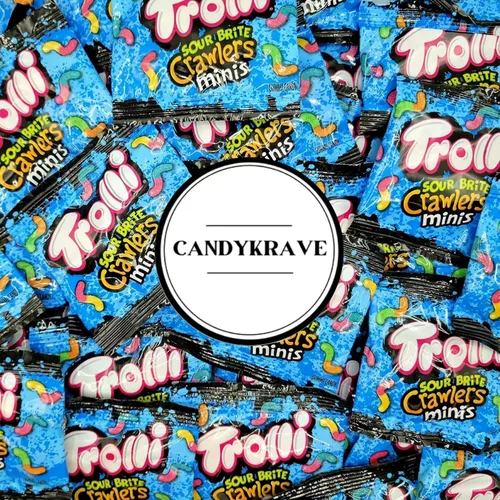 Vista 3 de SourBrite Crawlers Minis - Gusanos de gomita de caramelo, sabores afrutados dulces y picantes, bolsas envueltas individualmente, caramelos surtidos