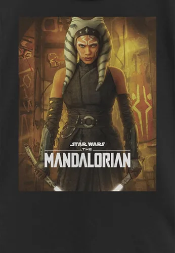 Vista 2 de STAR WARS Girls The Mandalorian Ahsoka Poster Girl's Solid Crew Tee