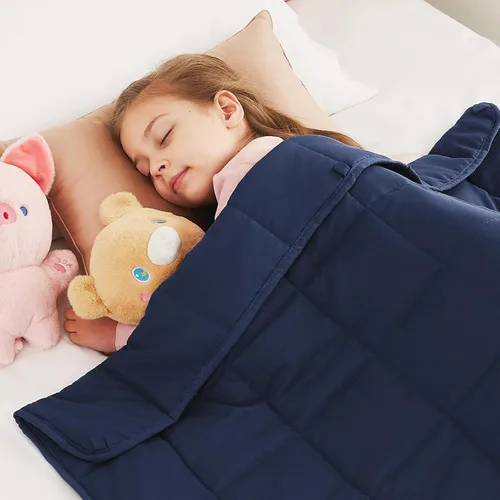 Vista 38 de CuteKing Manta pesada (2 libras, 36 x 48 pulgadas, gris) manta pesada para 40-60 libras, manta pesada para refrigeración y calefacción con cuentas