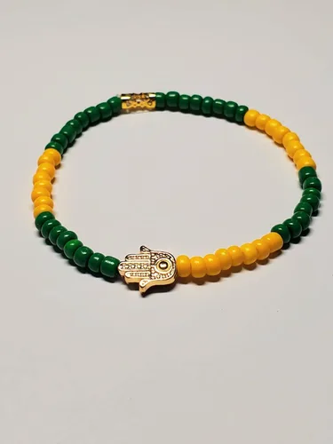 Vista 53 de 3 pcs Ilde Cowrie seashell Evil Eye Hamsa Hand Orisha Santeria Pulseras Bracelet Set