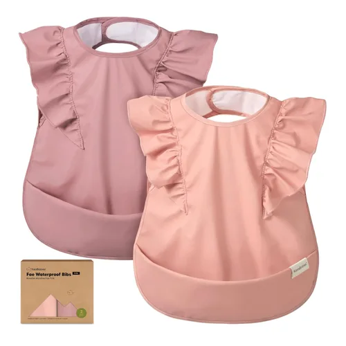 Vista 13 de KeaBabies Baberos impermeables para bebé niña, niño – Paquete de 2 baberos ligeros y grandes para comer, atrapador de comida portátil, esenciales