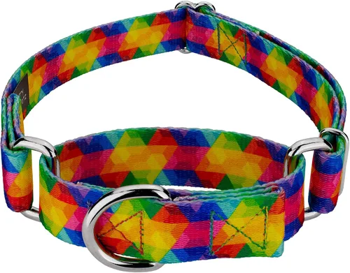 Vista 11 de Country Brook Petz - Collar para perro Martingala con mandala bohemio azul, colección Groovy con diseños lejanos (1/2 pulgada, 2XS)