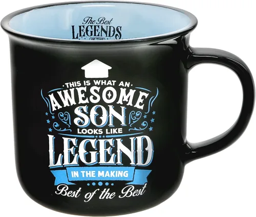 Vista 13 de Pavilion Gift Company - Dad The Legend - Taza de cerámica de 13 onzas, taza de café de doble cara, regalo del día del padre, 1 unidad, paquete de 1