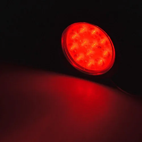 Vista 4 de Astra Depot Juego de 4 unids rojo 4 "redondo 12 LED Stop Running Luz trasera Ojal Plug para vehículo largo camión remolque
