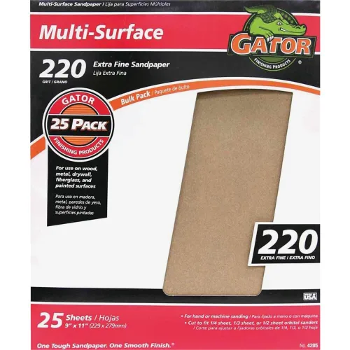 Vista 15 de Gator - Hojas de lijado multisuperficie de 9 x 11 pulgadas, grano 36, paquete de 25