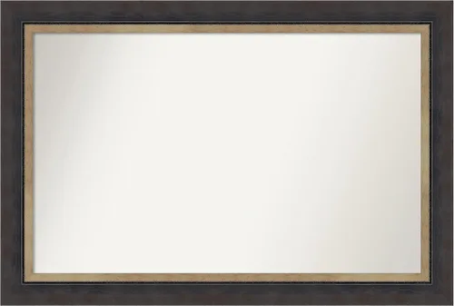 Vista 275 de Amanti Art Espejo personalizado, espejo de baño negro Astor, espejo de pared o espejo de tocador de baño sobre el fregadero (25 x 25 pulgadas)