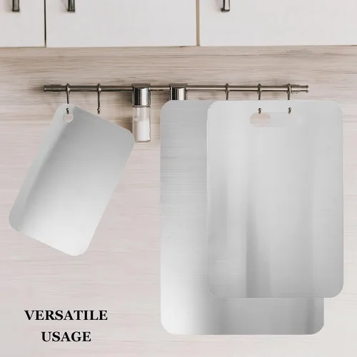 Vista 9 de Cutting Board 3 Piece Double Sided Stainless Steel for Vegetables