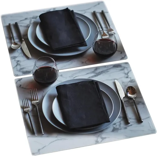 Vista 23 de Modern-Twist Mantel individual rectangular de silicona de 14 x 16 pulgadas, 100% silicona de grado alimenticio, estampado Asawa en niveles, paquete