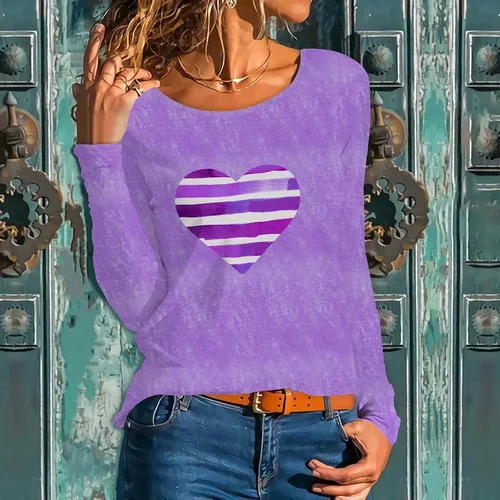 Vista 2 de SYlibes Camiseta para mujer, divertida sudadera con cuello en U con estampado gráfico, manga larga, suéter para invierno 2023, otoño e invierno