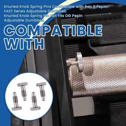 Vista 2 de Perilla moleteada de resorte compatibles con mancuernas ajustables Rep X Pepin Fast Series, kit de piezas de mancuernas ajustables, no se adapta a