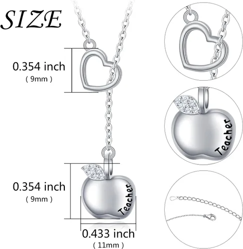 Vista 6 de Collar largo de plata de ley Larait Bar Y Lariat de cadena larga ajustable collar de regalo para ella, 30 pulgadas