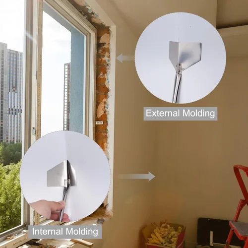 Vista 5 de uxcell Paletas interiores y esquinas de 2.7 pulgadas, cuchillo de esquina para paneles de yeso de acero inoxidable, pequeño