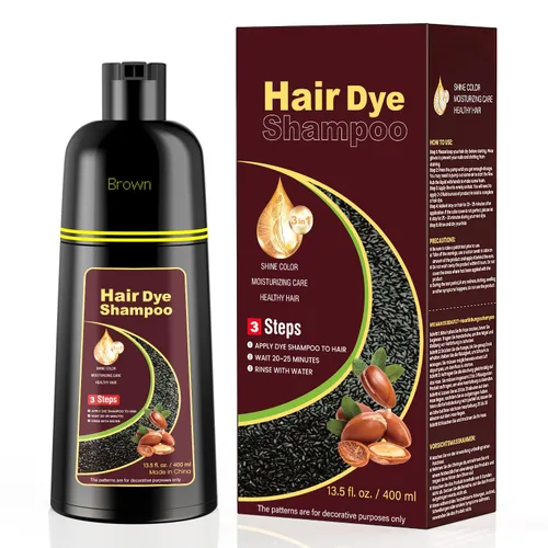 Vista 10 de KAISASA Champú de tinte para el cabello negro 3 en 1, champú