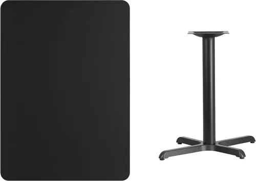 Vista 2 de Flash Furniture Mesa rectangular de 42 x 30 pulgadas y base X de 23.5 x Negro