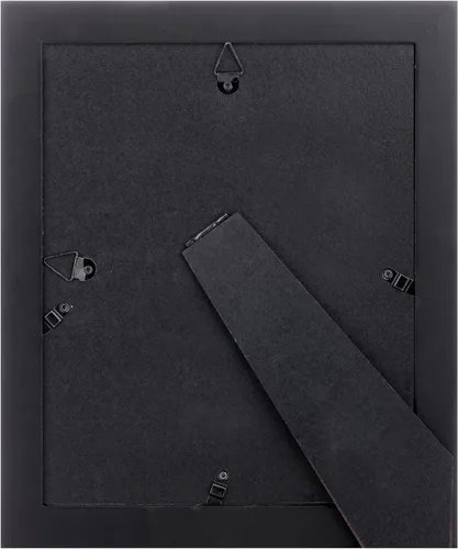 Vista 4 de Gallery Solutions - Marco de fotos negro plano de 8 x 10 pulgadas - Soporte de mesa o pared - Para fotos de 5 x 7 pulgadas con doble paspartú blanco